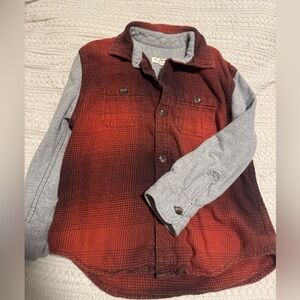 Tucker & Tate Kids Red Plaid Shirt with Grey Sleeves. Size 3T